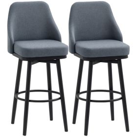 Modern Bar Stools, Set of 2 Swivel Kitchen Chairs, Dark Gray (Option: Dark Grey-640x570x440 mm)